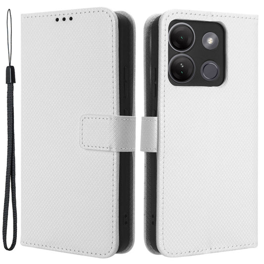 For Infinix Smart 7 Plus Diamond Texture Phone Case PU Leather Stand Wallet Phone Cover