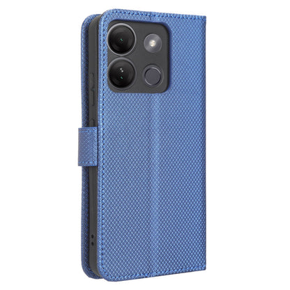 For Infinix Smart 7 Plus Diamond Texture Phone Case PU Leather Stand Wallet Phone Cover