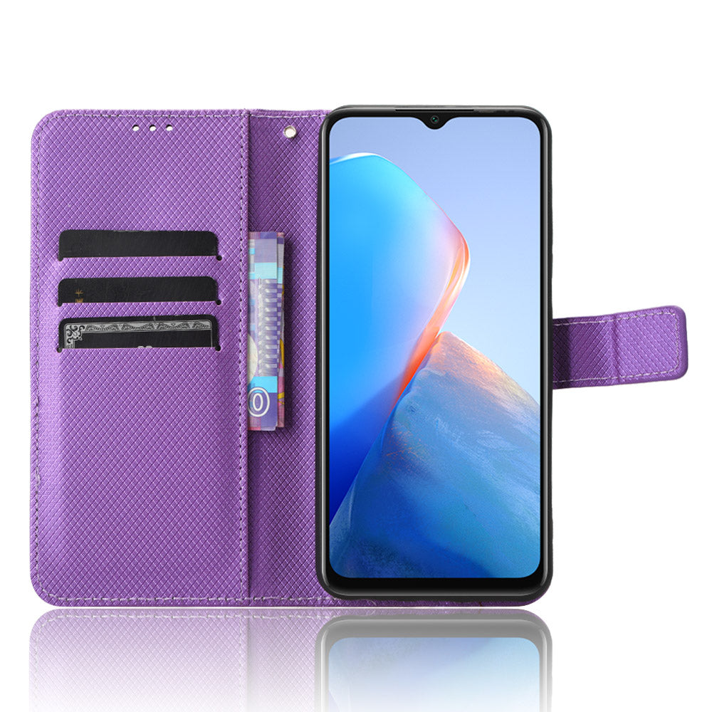 For Infinix Smart 7 Plus Diamond Texture Phone Case PU Leather Stand Wallet Phone Cover