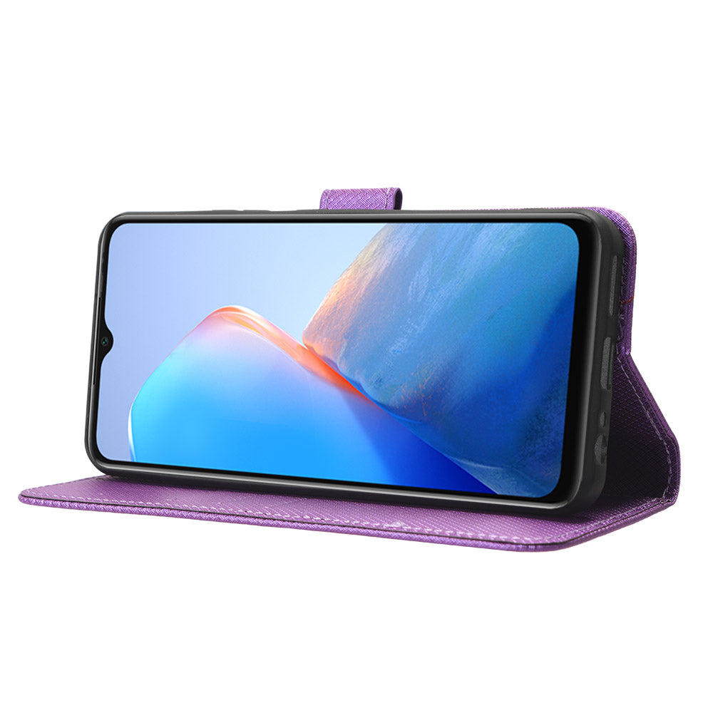 For Infinix Smart 7 Plus Diamond Texture Phone Case PU Leather Stand Wallet Phone Cover