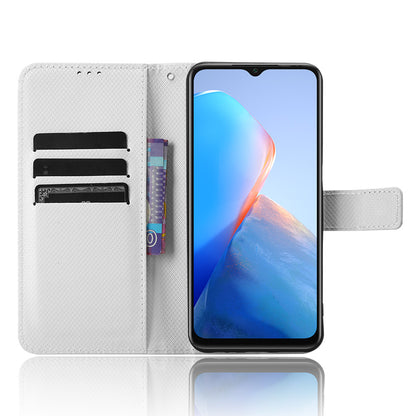 For Infinix Smart 7 HD 4G (X6516) Diamond Texture Flip Case PU Leather Stand Wallet Phone Cover