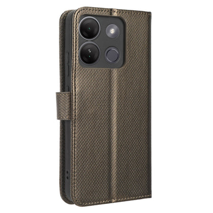 For Infinix Smart 7 HD 4G (X6516) Diamond Texture Flip Case PU Leather Stand Wallet Phone Cover