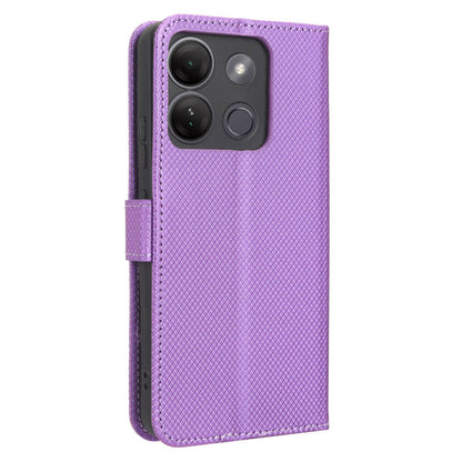 For Infinix Smart 7 HD 4G (X6516) Diamond Texture Flip Case PU Leather Stand Wallet Phone Cover