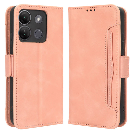 For Infinix Smart 7 HD 4G X6516 Wallet Stand PU Leather Case Multiple Card Slots Phone Cover