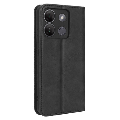 For Infinix Smart 7 HD 4G / X6516 PU Leather Magnetic Closure Mobile Cover Stand Wallet Retro Cell Phone Case