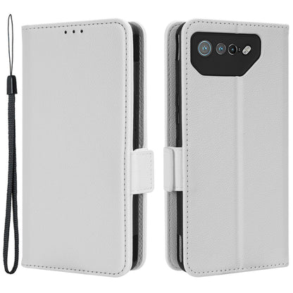 For Asus ROG Phone 7 5G Flip Stand Phone Shell PU Leather Wallet Anti-drop Case Litchi Texture Phone Cover