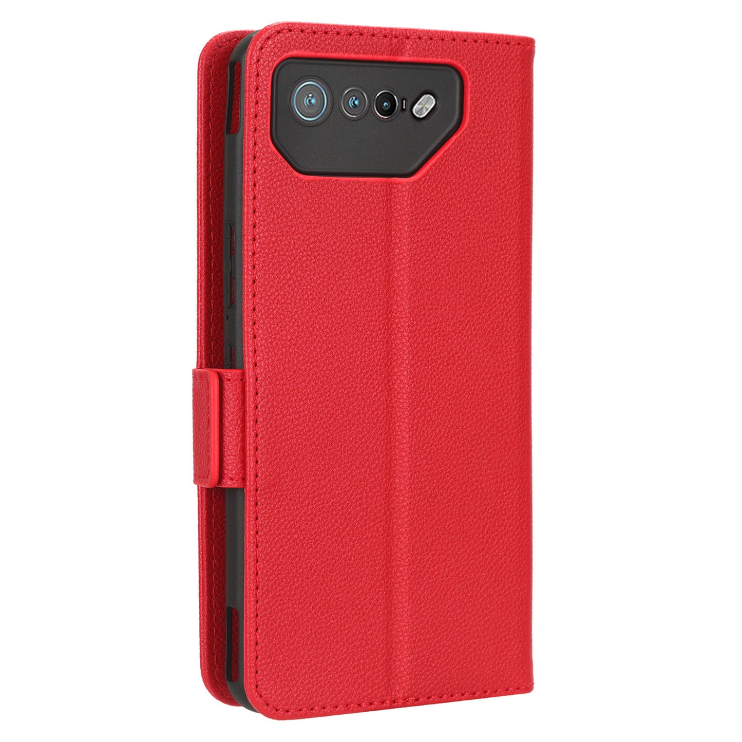 For Asus ROG Phone 7 5G Flip Stand Phone Shell PU Leather Wallet Anti-drop Case Litchi Texture Phone Cover
