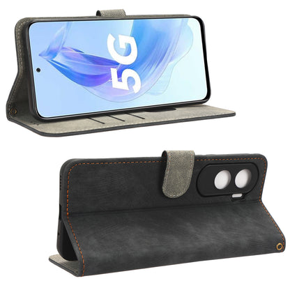 For Honor 90 Lite 5G / X50i 5G RFID Blocking PU Leather Case Cell Phone Wallet Stand Cover with Strap