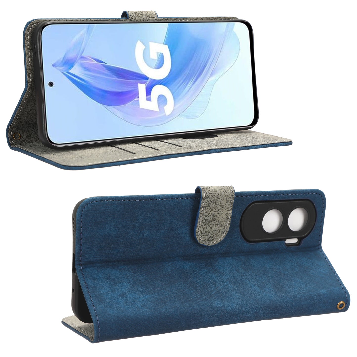 For Honor 90 Lite 5G / X50i 5G RFID Blocking PU Leather Case Cell Phone Wallet Stand Cover with Strap