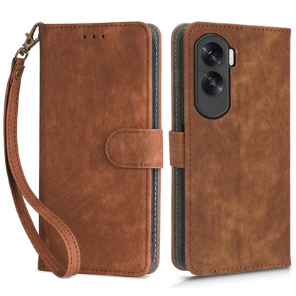 For Honor 90 Lite 5G / X50i 5G RFID Blocking PU Leather Case Cell Phone Wallet Stand Cover with Strap