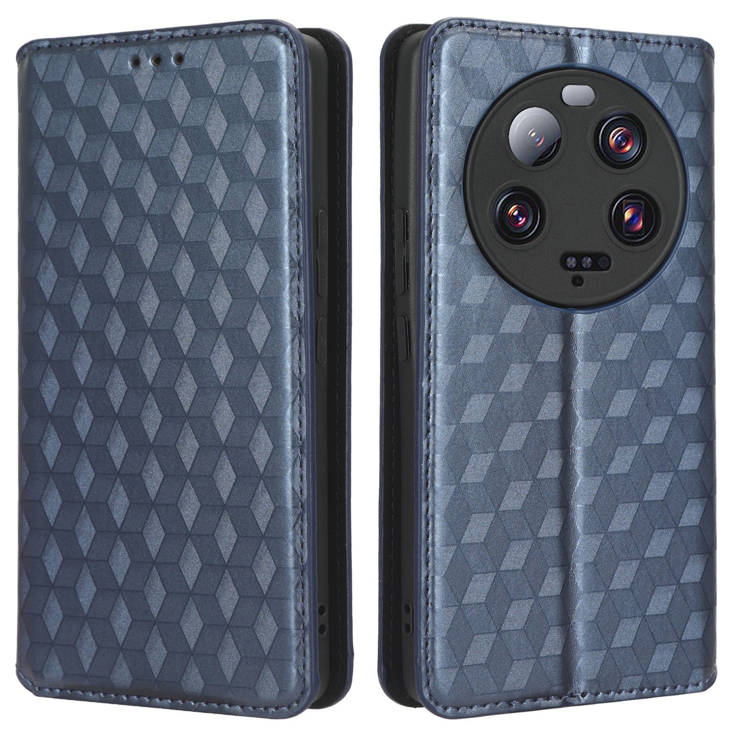 For Xiaomi 13 Ultra Rhombus Imprinted PU Leather Phone Case Wallet Stand Flip Cover