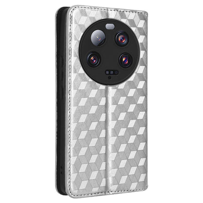 For Xiaomi 13 Ultra Rhombus Imprinted PU Leather Phone Case Wallet Stand Flip Cover