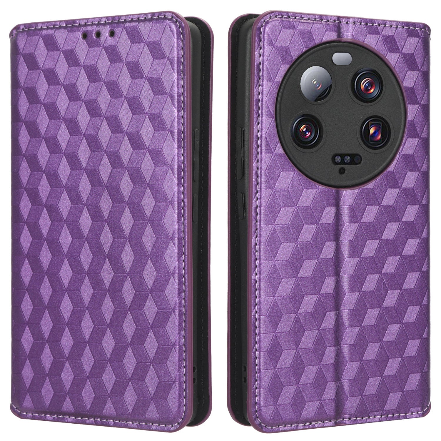 For Xiaomi 13 Ultra Rhombus Imprinted PU Leather Phone Case Wallet Stand Flip Cover