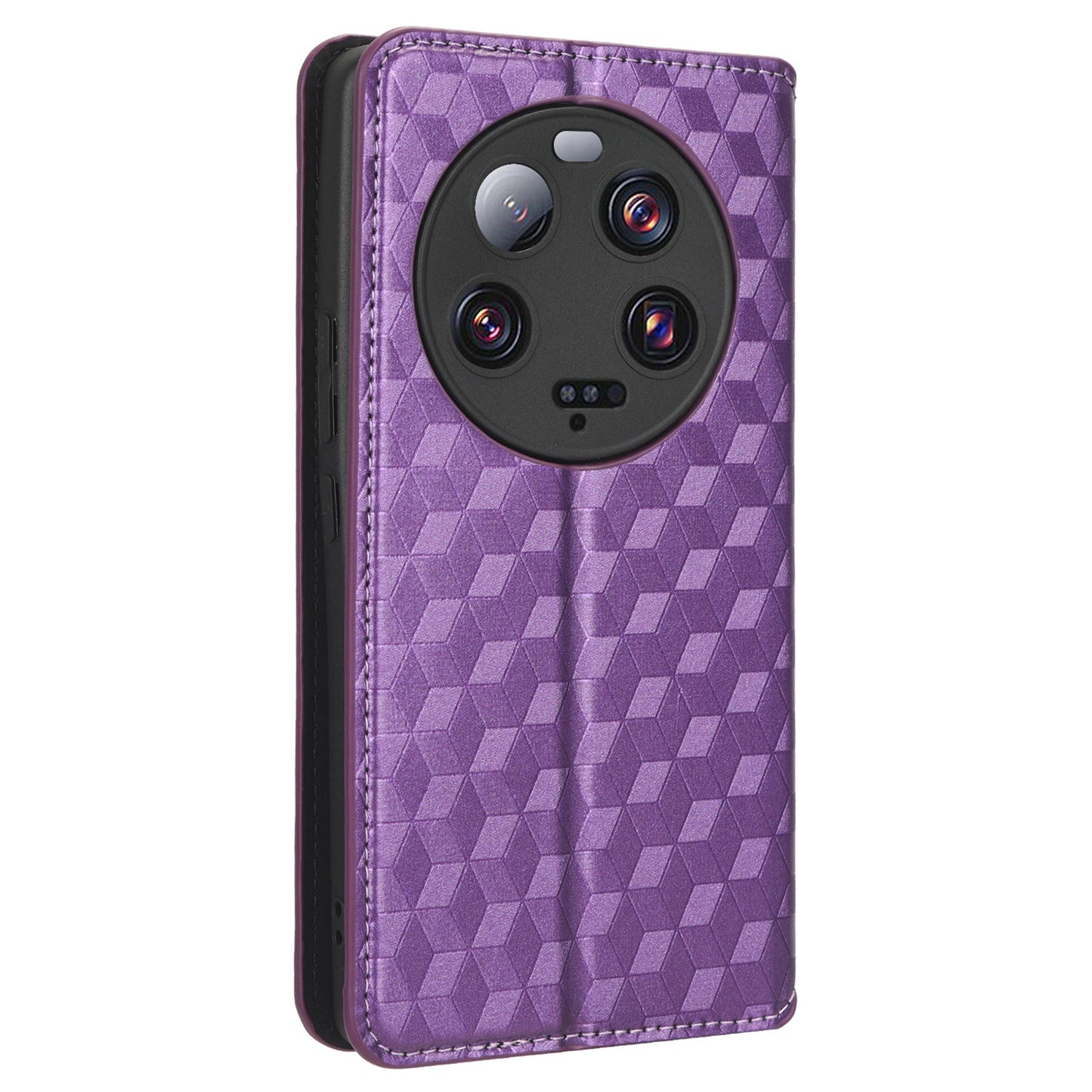 For Xiaomi 13 Ultra Rhombus Imprinted PU Leather Phone Case Wallet Stand Flip Cover