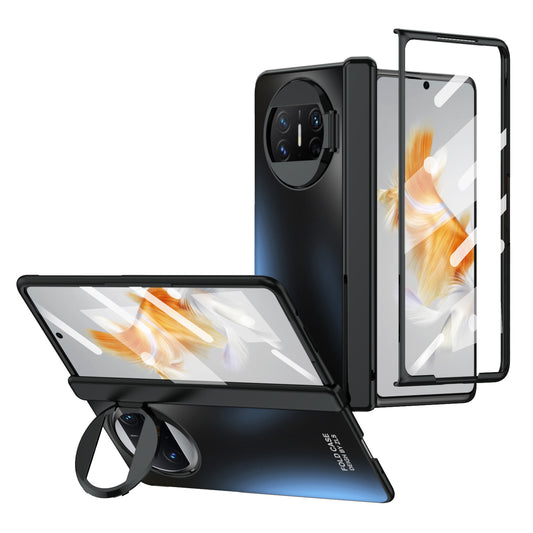 For Huawei Mate X3 5G Magnetic Phone Cover Hidden Kickstand PC Protective Case with Glass Screen Protector