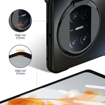 For Huawei Mate X3 5G Magnetic Phone Cover Hidden Kickstand PC Protective Case with Glass Screen Protector