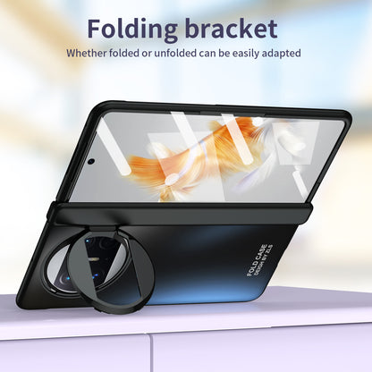 For Huawei Mate X3 5G Magnetic Phone Cover Hidden Kickstand PC Protective Case with Glass Screen Protector