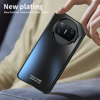 For Huawei Mate X3 5G Magnetic Phone Cover Hidden Kickstand PC Protective Case with Glass Screen Protector