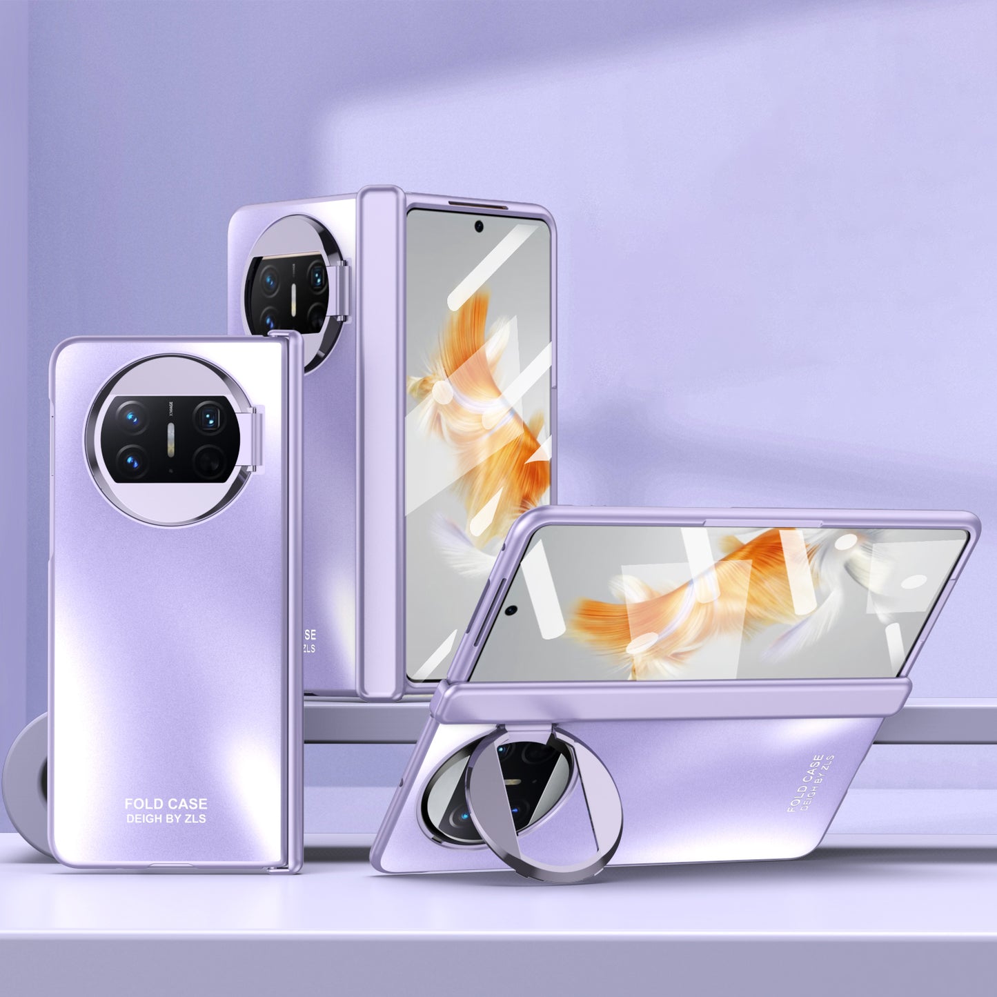 For Huawei Mate X3 5G Magnetic Phone Cover Hidden Kickstand PC Protective Case with Glass Screen Protector