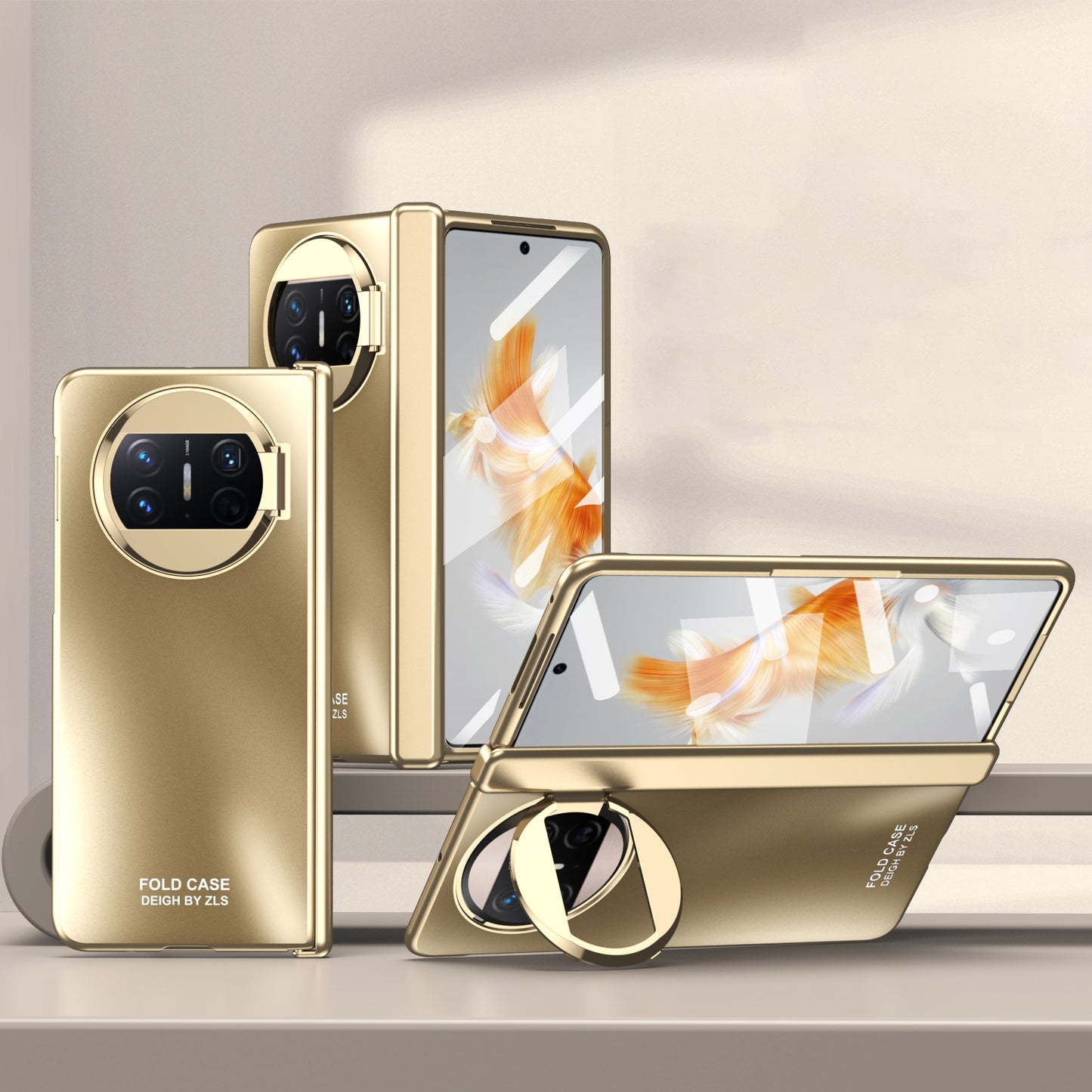 For Huawei Mate X3 5G Magnetic Phone Cover Hidden Kickstand PC Protective Case with Glass Screen Protector