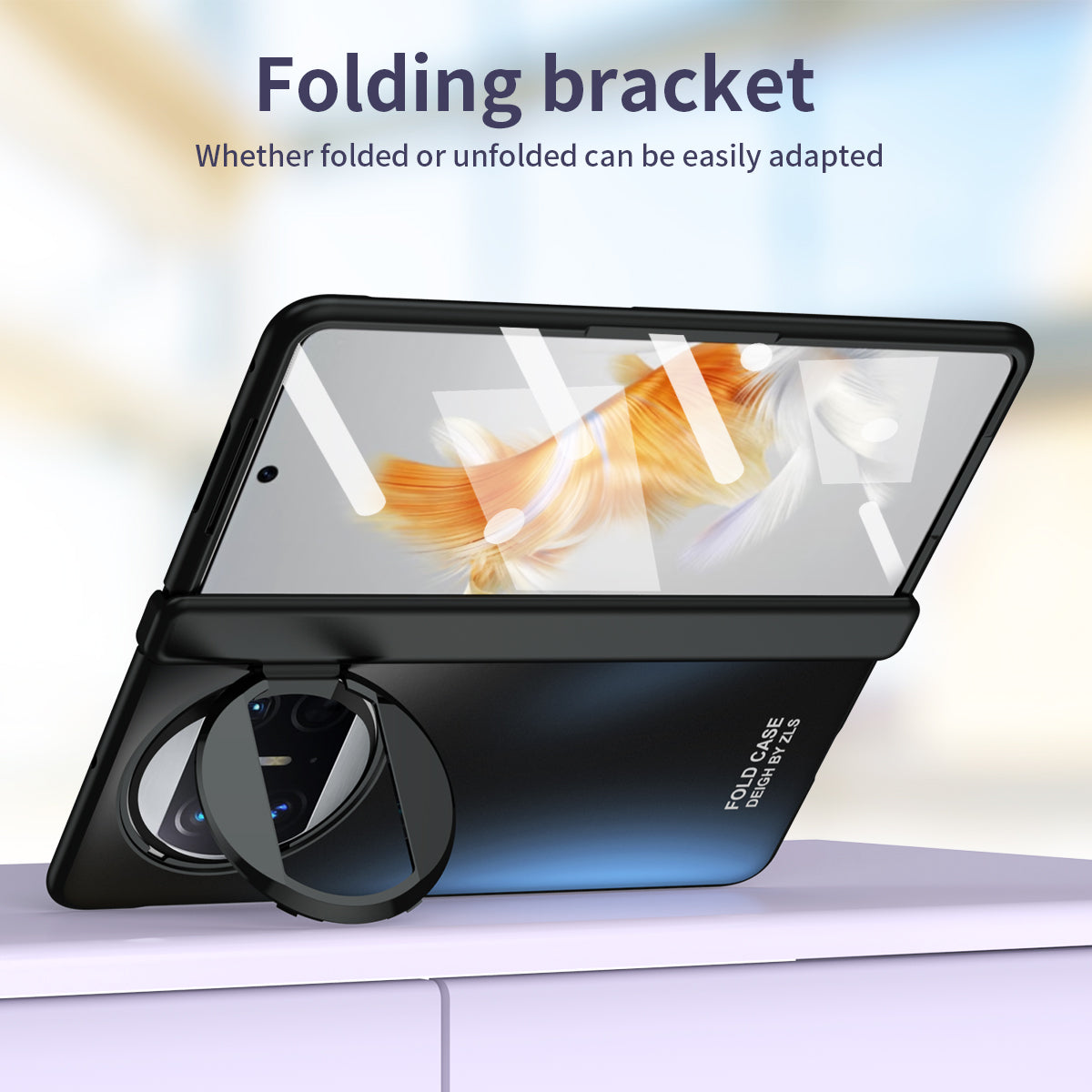 For Huawei Mate X3 5G Magnetic Phone Cover Hidden Kickstand PC Protective Case with Glass Screen Protector