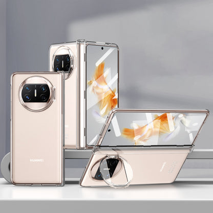 For Huawei Mate X3 5G Magnetic Phone Cover Hidden Kickstand PC Protective Case with Glass Screen Protector
