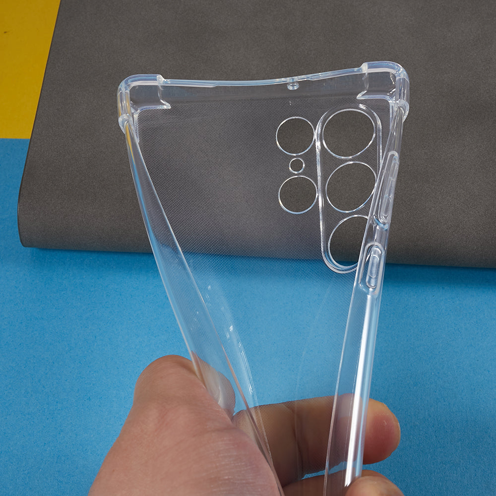 For Samsung Galaxy S22 Ultra 5G Soft TPU Case Reinforced Corner Anti-drop Clear Phone Cover