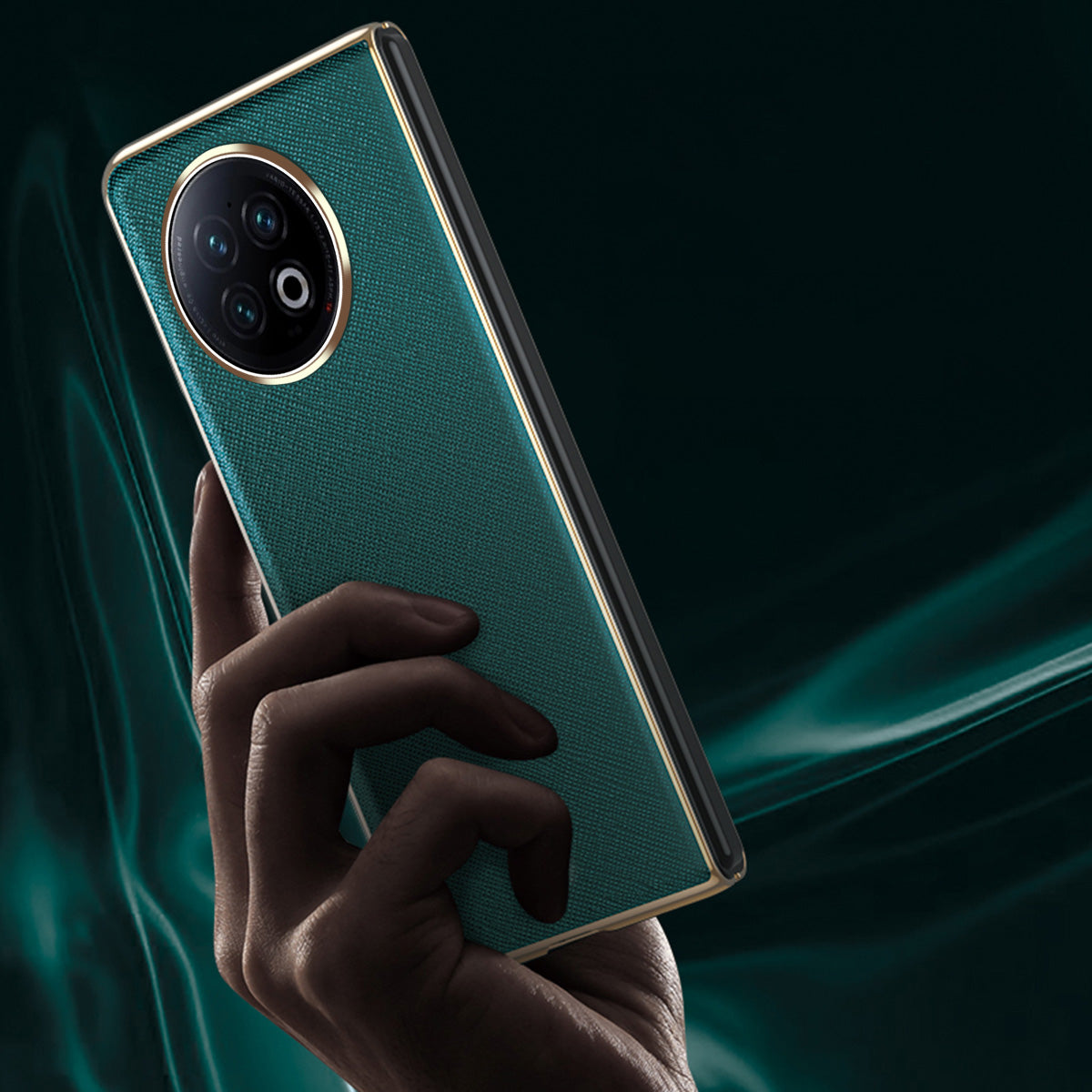 For vivo X Fold2 PU Leather+PC Phone Case Electroplating Frame Anti-Drop Protective Cover