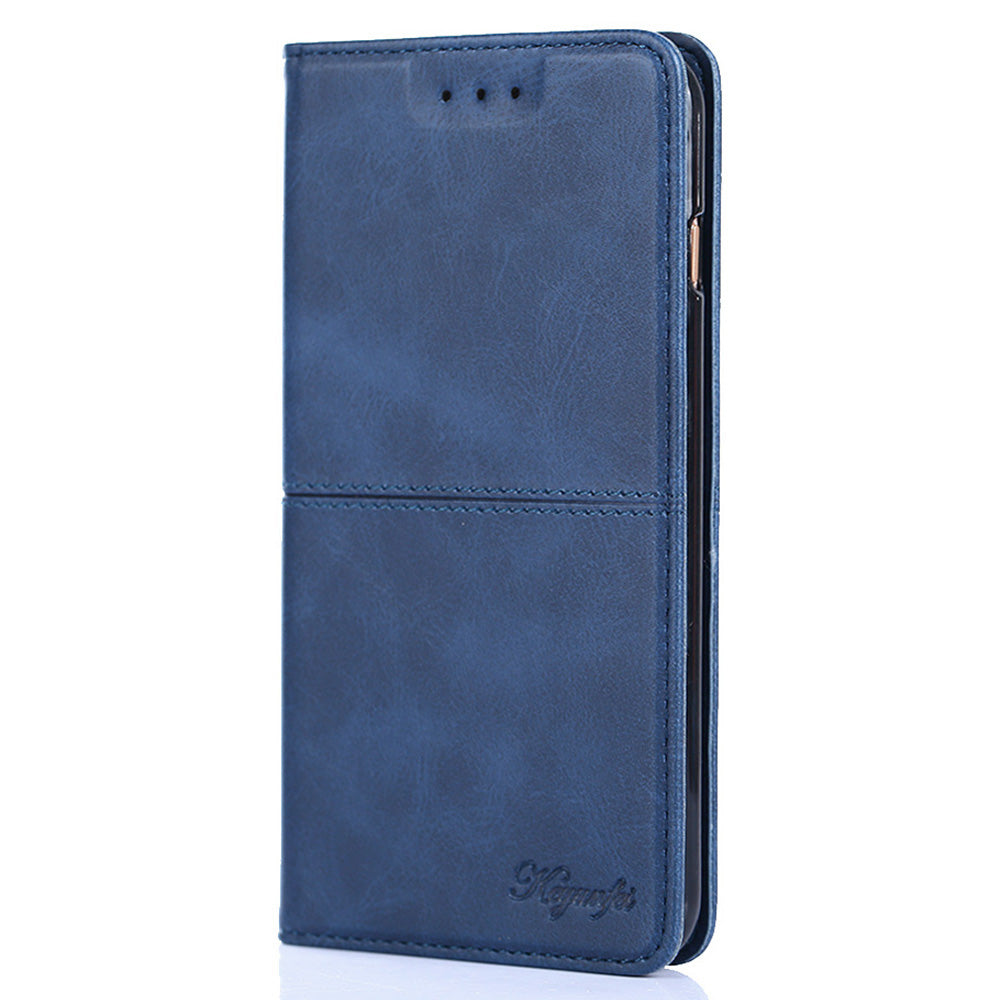 For Honor Magic5 Pro Leather Cell Phone Stand Case Cowhide Texture Anti-Scratch Card Holder Phone Cover