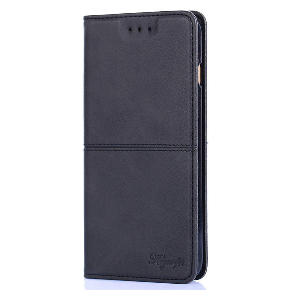 For Honor Magic5 Pro Leather Cell Phone Stand Case Cowhide Texture Anti-Scratch Card Holder Phone Cover