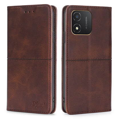 For Honor X5 4G Magnetic Closure Cowhide Texture Phone Case Stand Card Holder Leather Phone Cover
