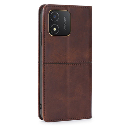 For Honor X5 4G Magnetic Closure Cowhide Texture Phone Case Stand Card Holder Leather Phone Cover