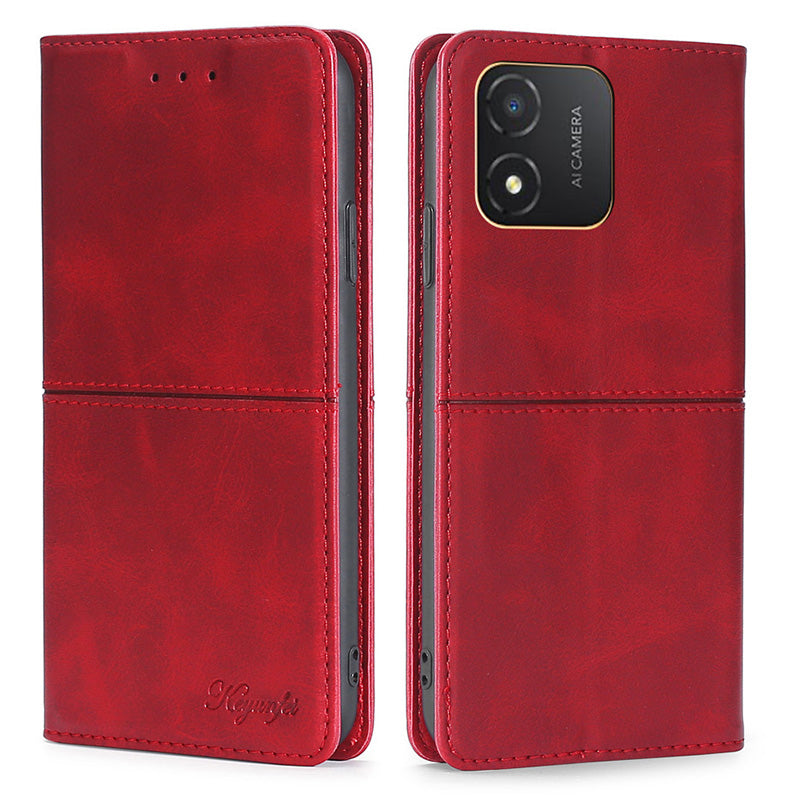 For Honor X5 4G Magnetic Closure Cowhide Texture Phone Case Stand Card Holder Leather Phone Cover