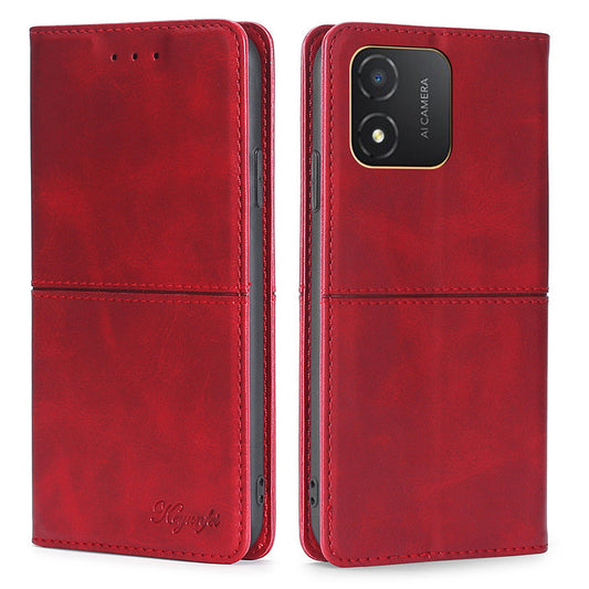 For Honor X5 4G Magnetic Closure Cowhide Texture Phone Case Stand Card Holder Leather Phone Cover