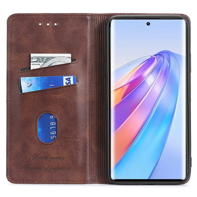 For Honor X5 4G Magnetic Closure Cowhide Texture Phone Case Stand Card Holder Leather Phone Cover