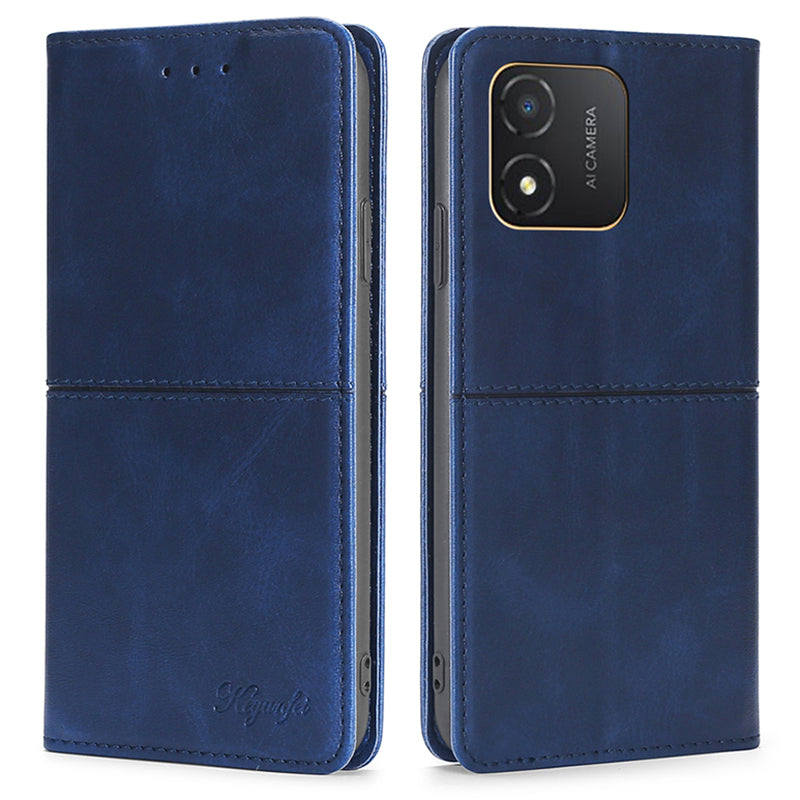 For Honor X5 4G Magnetic Closure Cowhide Texture Phone Case Stand Card Holder Leather Phone Cover