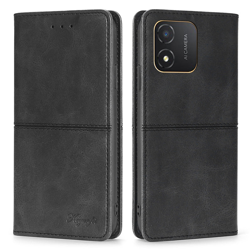 For Honor X5 4G Magnetic Closure Cowhide Texture Phone Case Stand Card Holder Leather Phone Cover