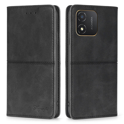 For Honor X5 4G Magnetic Closure Cowhide Texture Phone Case Stand Card Holder Leather Phone Cover