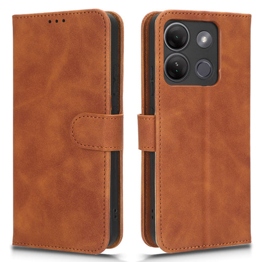 For Infinix Smart 7 Plus / Smart 7 (India) PU Leather Flip Wallet Cover Skin-touch Phone Case with Stand