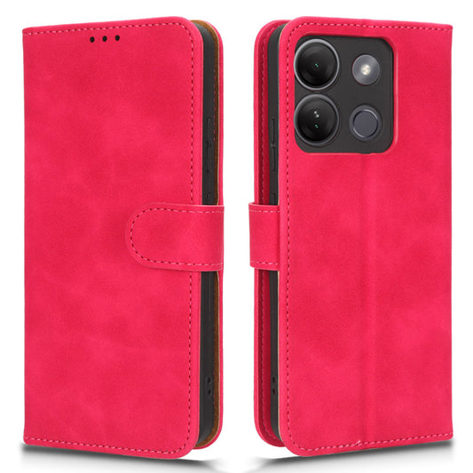 For Infinix Smart 7 Plus / Smart 7 (India) PU Leather Flip Wallet Cover Skin-touch Phone Case with Stand