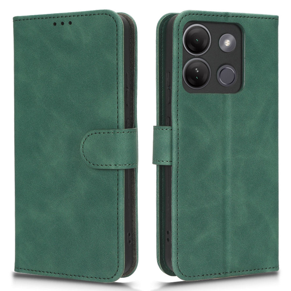 For Infinix Smart 7 Plus / Smart 7 (India) PU Leather Flip Wallet Cover Skin-touch Phone Case with Stand