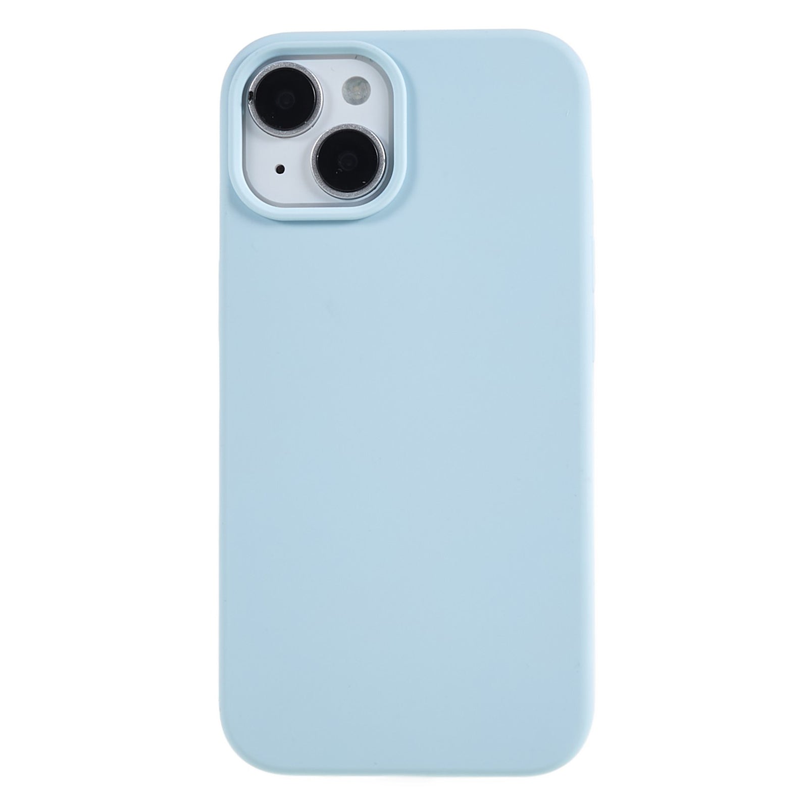 For iPhone 14 Scratch Proof Liquid Silicone Phone Case Back Protective Cover with Soft Lining