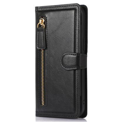 For Samsung Galaxy A14 5G PU Leather Magnetic Clasp Phone Cover Zipper Pocket Wallet Stand Case