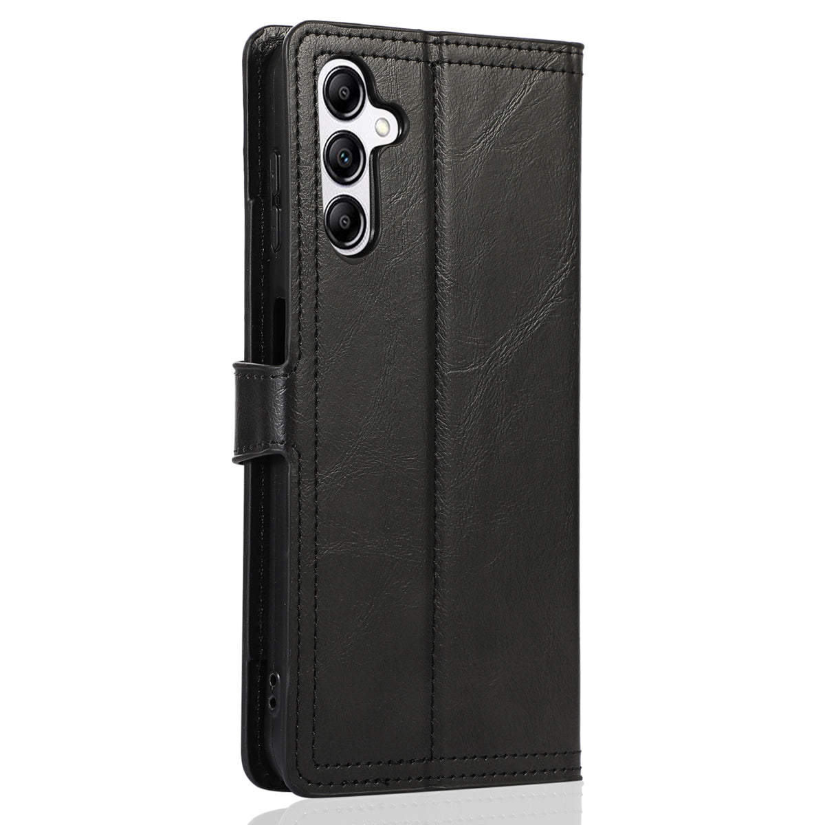 For Samsung Galaxy A14 5G PU Leather Magnetic Clasp Phone Cover Zipper Pocket Wallet Stand Case