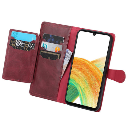 For Samsung Galaxy A14 5G PU Leather Magnetic Clasp Phone Cover Zipper Pocket Wallet Stand Case