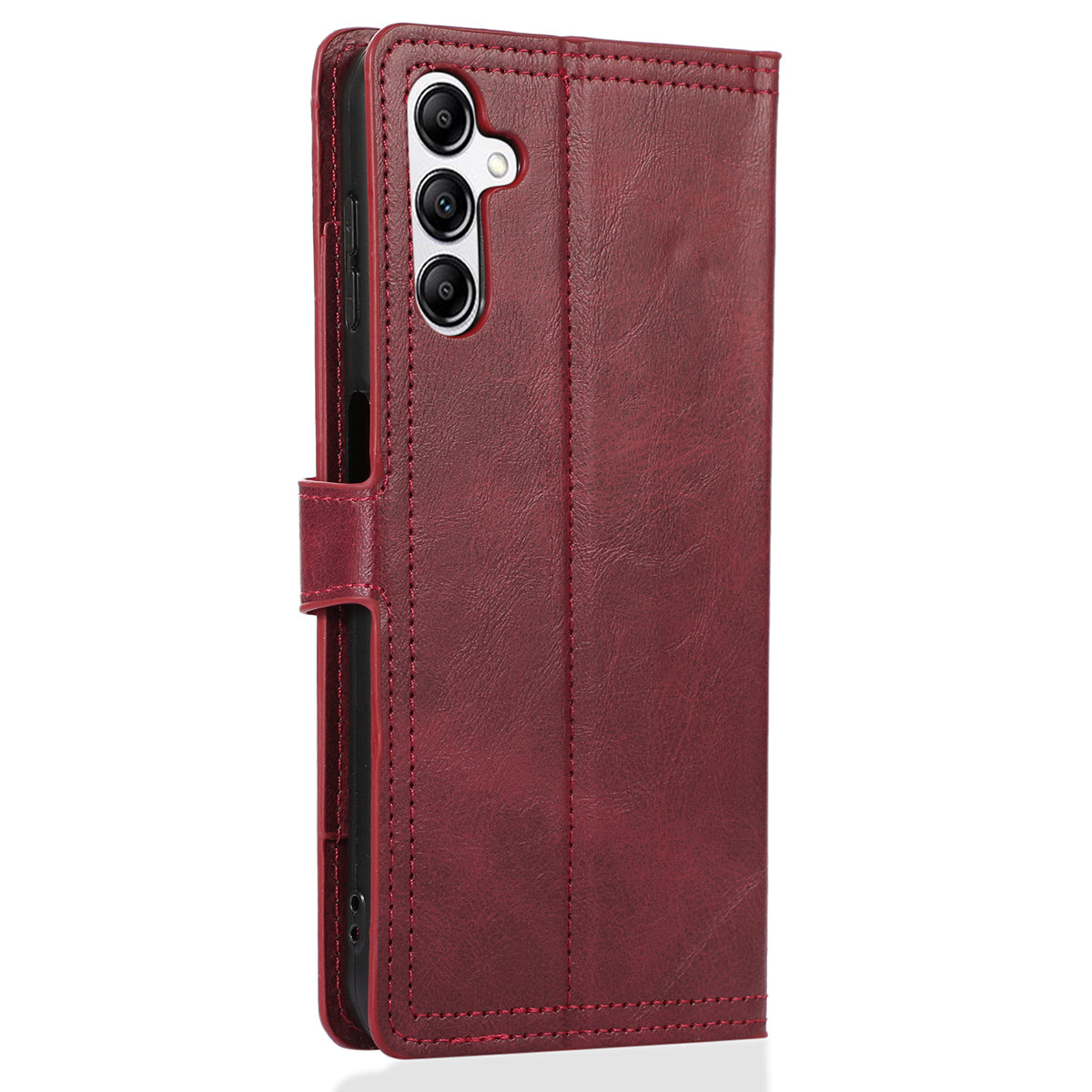 For Samsung Galaxy A14 5G PU Leather Magnetic Clasp Phone Cover Zipper Pocket Wallet Stand Case