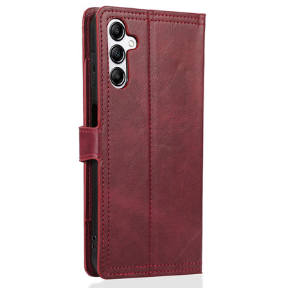 For Samsung Galaxy A14 5G PU Leather Magnetic Clasp Phone Cover Zipper Pocket Wallet Stand Case