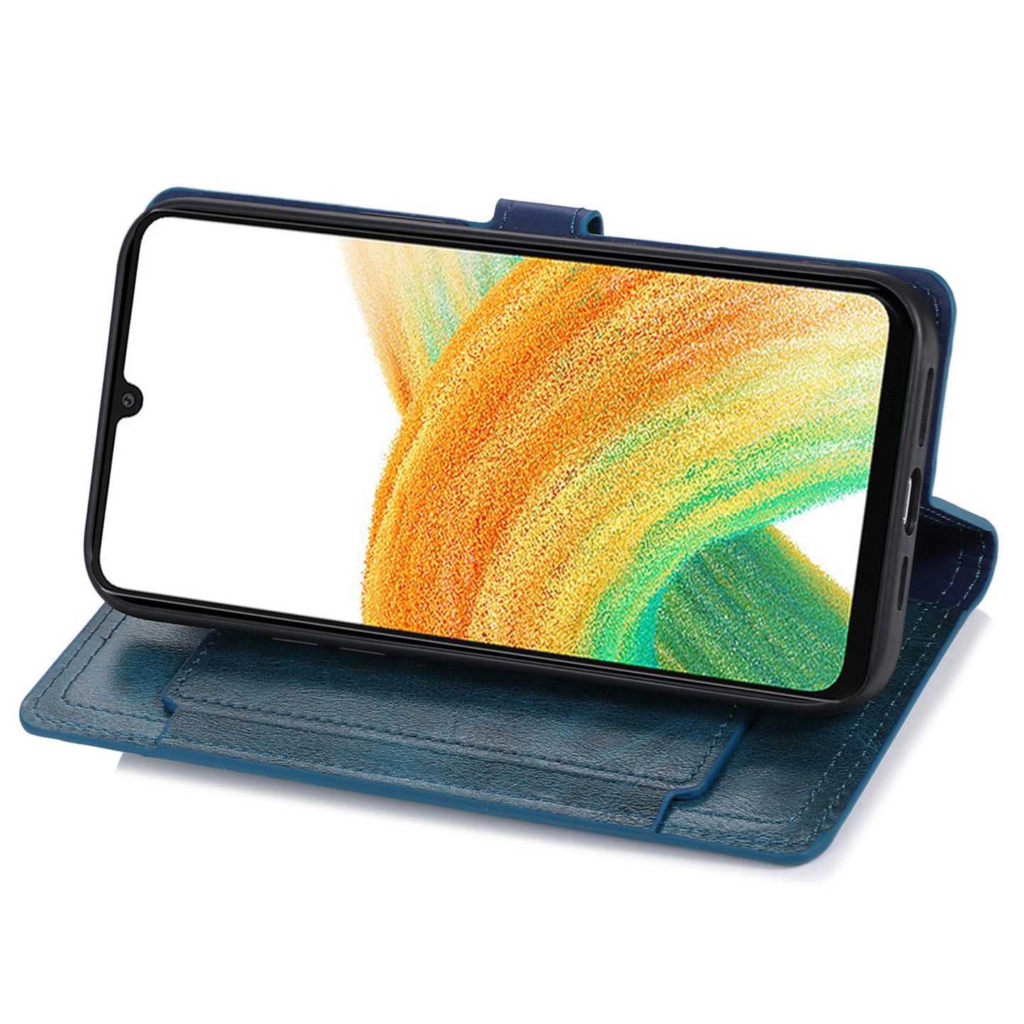 For Samsung Galaxy A14 5G PU Leather Magnetic Clasp Phone Cover Zipper Pocket Wallet Stand Case