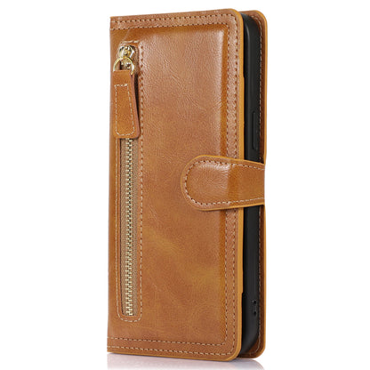 For Samsung Galaxy A14 5G PU Leather Magnetic Clasp Phone Cover Zipper Pocket Wallet Stand Case