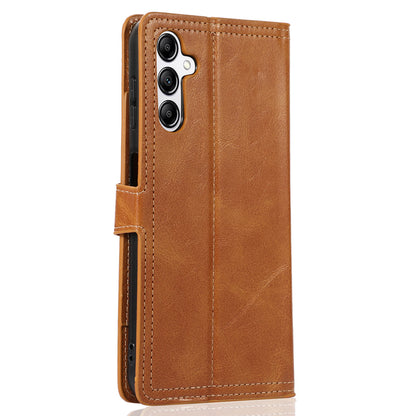 For Samsung Galaxy A14 5G PU Leather Magnetic Clasp Phone Cover Zipper Pocket Wallet Stand Case